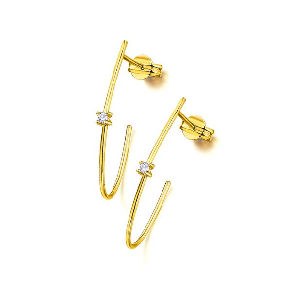 Pendiente aro con diamante