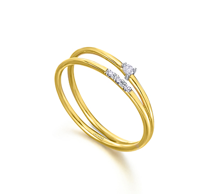 Anillo doble oro diamantes