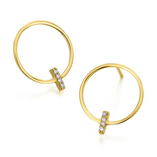 Pendientes oro en forma de aro con diamantes